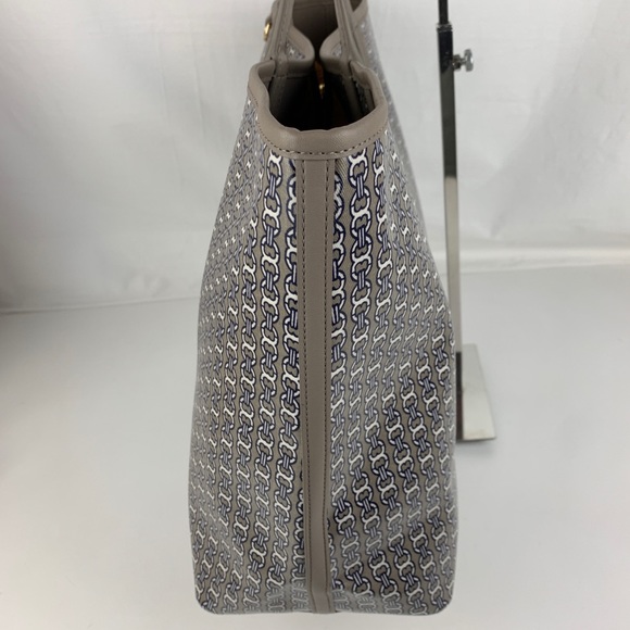 New Tory Burch Gemini Leather & Canvas Tote - Picture 5 of 7